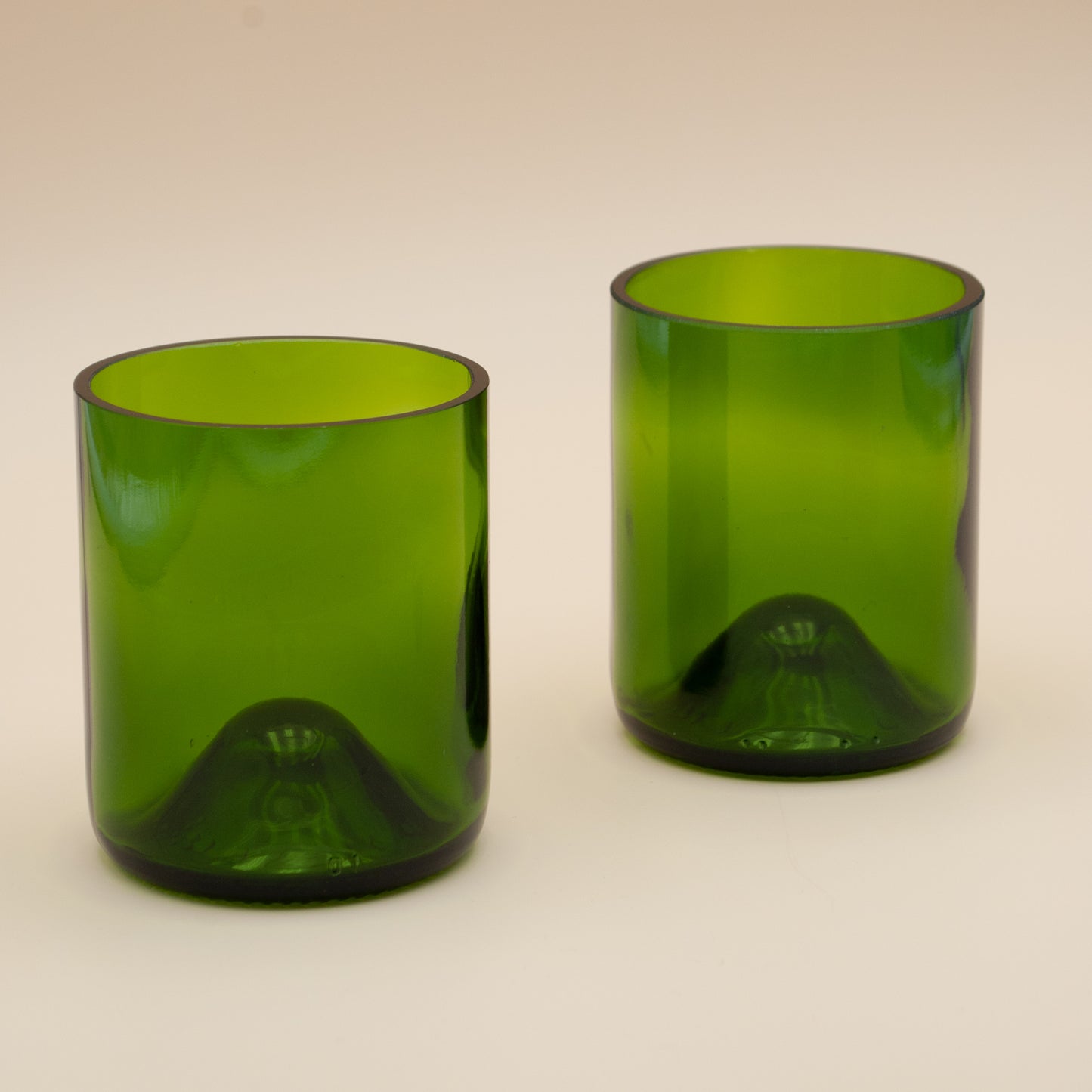 Set van twee gerecyclede wijnglazen - Groen (x2)