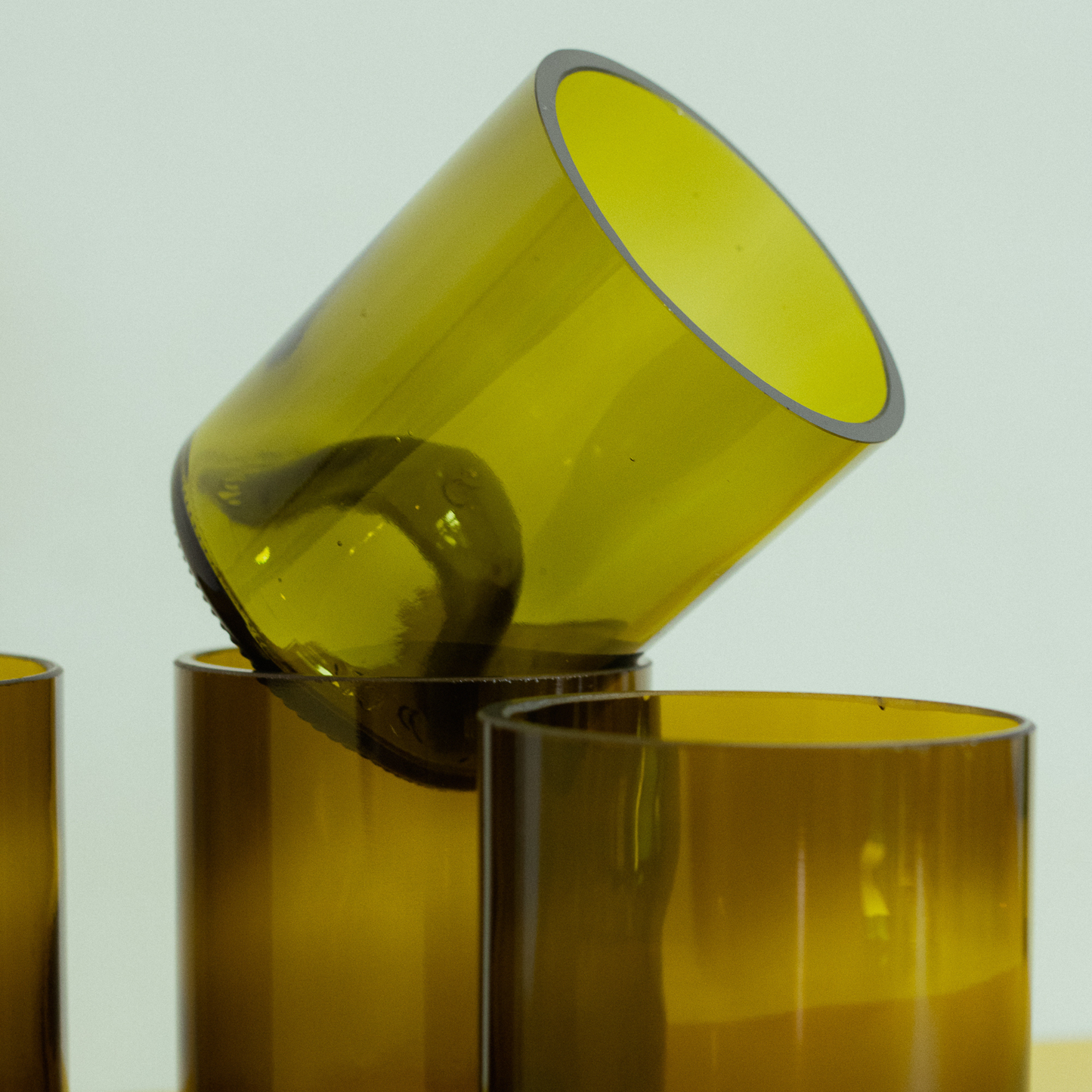 Lot de deux verres dégradés upcyclés - Dégradé marron (x2)