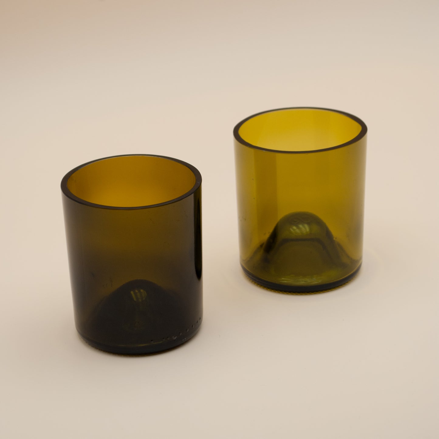 Lot de deux verres dégradés upcyclés - Dégradé marron (x2)