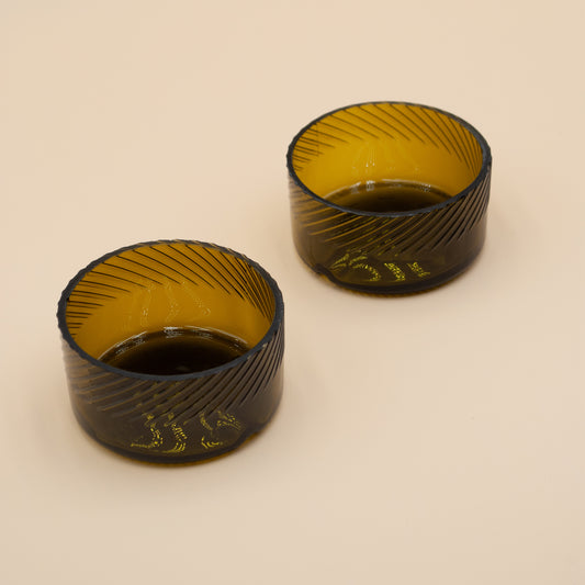 Set of two upcycled snack bowl - Brown (x2)