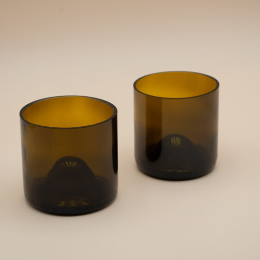 Set of two large upcycled wine glasses (x2)