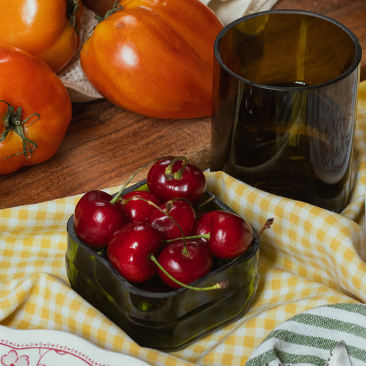 Set of two upcycled snack bowls - Green (x2)